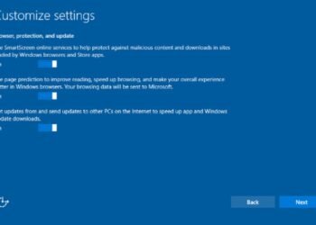 Windows 10 update settings screen