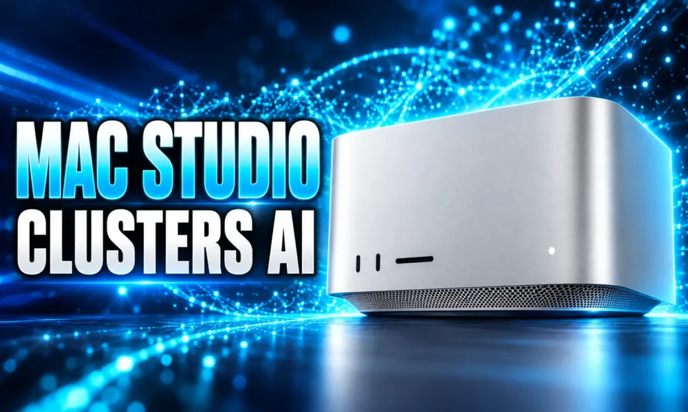 Apple Mac Studio M5 Ultra clusters local AI desk