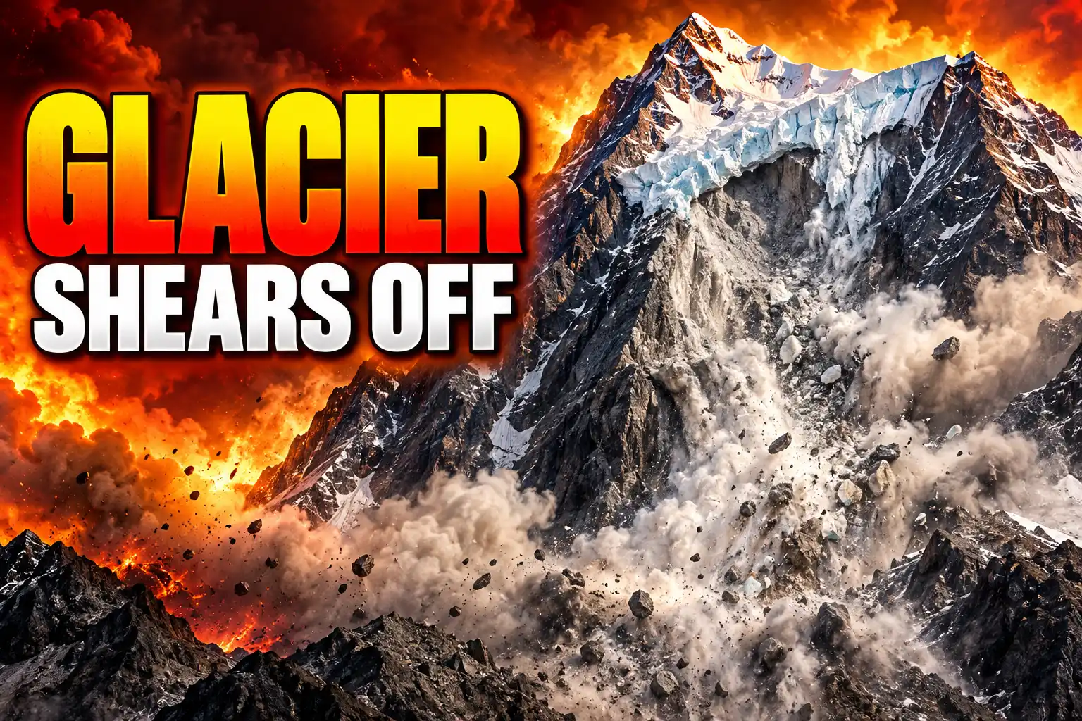 Nepal Langtang Lirung glacier shears off