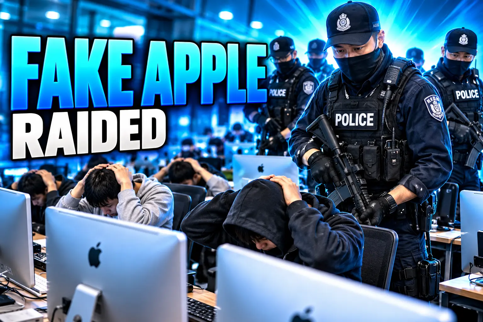Navi Mumbai Mahape fake Apple support raid four arrested