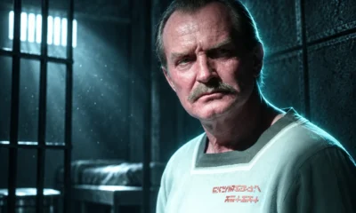 Sinestro talks to Hal Jordan from a prison cell